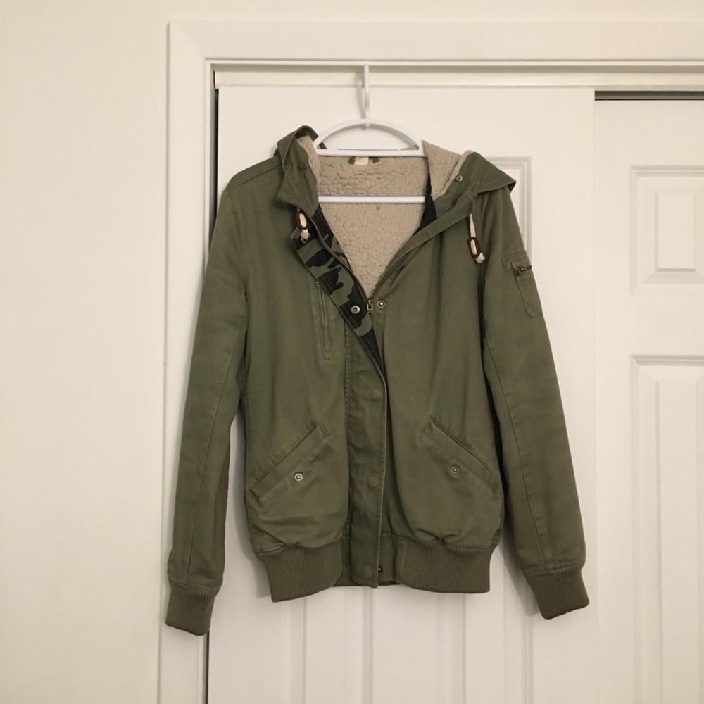 Roxy Green Sherpa-lines Jacket